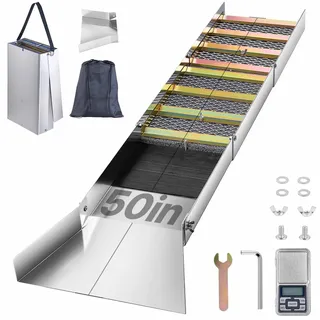Vevor Faltbare Schleusenbox aus Aluminiumlegierung, Kompakte 127 cm Schleusenboxen für Gold, Leichte Goldschleusenausrüstung, Tragbare Schleusenboxen mit Bergmannsmoos, Fluss, Bach usw.