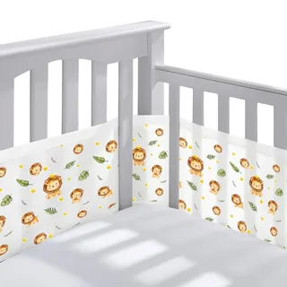 Bettumrandung Babybett,Baby Nestchen Bettumrandung,Kopfumrandung Babybett,Atmungsaktive Krippenumrandung,Babybett Atmungsaktiver Kollisionsschutz,Nestchen für Kinderbetten,Babybett Umrandungen