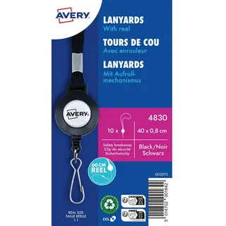 Avery Zweckform Lanyards schwarz 10 St.