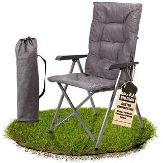 BigDean Campingstuhl Bequemer Grau