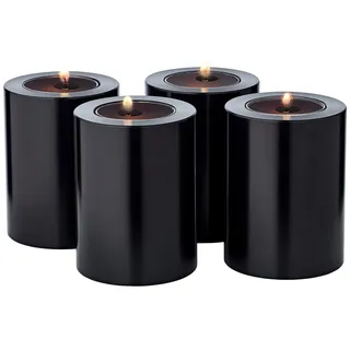 Edzard 4er Set Teelichthalter Dauerkerze Cornelius Höhe 8 cm, Durchmesser 6 cm, hitzebeständig bis 90