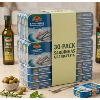 Set 30 Portugiesische Sardinen in eigenem Saft Ramirez 125 g