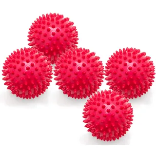5er PACK | Weiche Massagebälle mit Noppen | Weiche Noppenbälle | Igelbälle | Arthro Sensorik Ball | Nicht aufgepumpt! | Härte kann selbst variiert werden | Durchmesser 10 cm | rot