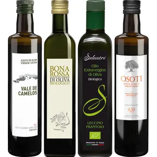 Probierpaket «Feinkost-Olivenöl» 4 x 1 Fl. Olivenöl à 50 cl (= 2 Liter), Bio Probierpakete
