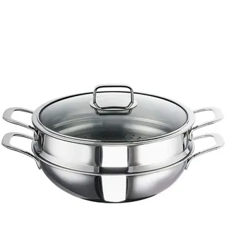 Schulte-Ufer Wok-Set Skagen, 9672-32, Edelstahl, 32 cm