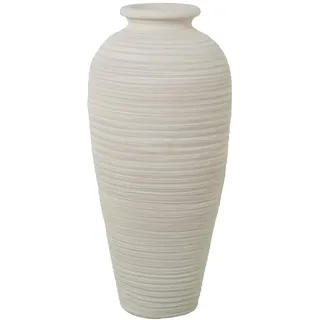 DRW Bodenvase aus Keramik, gewellt, matt, 28 x 28 x 60 cm