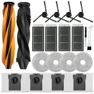Ytaland Ersatzteile Zubehör für Dreame X50 Ultra Complete/X50 Ultra/L50 Pro Ultra/X50 Master Roboterstaubsauger (2 Hauptbürste, 4 Seitenbürsten, 4 Hepa-Filter, 4 Staubbeutel, 4 Wischpads)