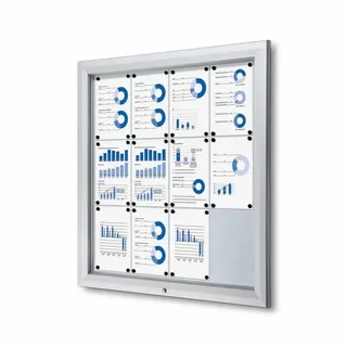 Showdown Showdown® Displays Schaukasten T silber 12x DIN A4 102,5 x 4,7 x 106,7 cm, 1 St.