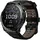 BT 51 mm Edelstahlgehäuse Grau Silikon-Armband Schwarz