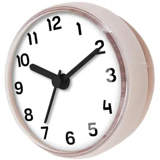 Sharplace wasserdichte Badezimmer-Uhr Mini Badezimmeruhr mit Silikagel Saugnäpfe zum Aufhängen, Funk-Badezimmeruhr, Küchenuhr, Baduhr, Quarz-Uhrwerk, feuchtigkeitsabweisend, 70 mm Weiß