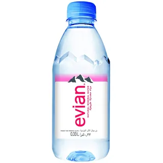 EVIAN Naturelle, Französisches Mineralwasser, ohne Kohlensäure, PET - 0.33 l