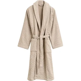 GANT Bademantel JACQUARD HERRINGBONE ROBE Beige 2XL