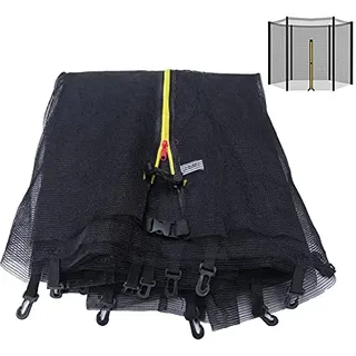 PRELGOSP Trampolin Ersatznetz, ø 150/183/244/306/366/396/427/488 cm Randabdeckung Trampolinersatznetz, Uv-Beständig Trampolin Sicherheitsnetz für 6/8 Stangen,150cm 6 Stangen