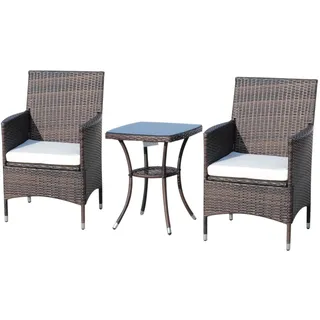 Outsunny Gartensitzgruppe 3-tlg. braun