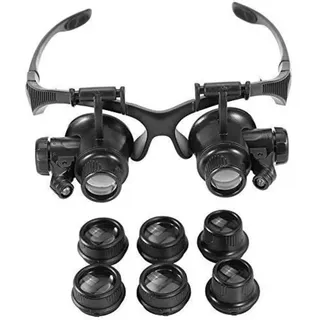 Professionelle Brillenlupe Für Reparaturen, Led-lupe, Neue Lupe Zum Aufsetzen, Freihändiges Lesen, Beidseitige Lupe, Uhren- Und Schmuckreparatur, Lupe Mit Stirnband