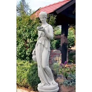 Casa Padrino Jugendstil Garten Deko Skulptur Grau H. 165 cm - Elegante Garten Deko Stein Figur - Barock & Jugendstil Garten Deko Accessoires - Garten Deko Stein Skulpturen