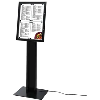 Showdown Displays SHOWDOWN Speisekartenkasten Freistehend LED - Aluminium Stahl Schwarz