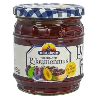 Mühlhäuser Fruchtaufstrich Thüringer Pflaumenmus, 100% Frucht, 450g
