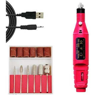 Tragbarer elektrischer Nagelbohrer, professioneller Nagelbohrer für Acryl, Nägel, Maniküre und Pediküre, Polierwerkzeuge, Rosenrot