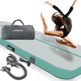 Vendomnia Track 1 2 3 4 aufblasbar, mit Pumpe, Air Turnmatte, Tumbling Gymnastikmatte, | Opalturqouis