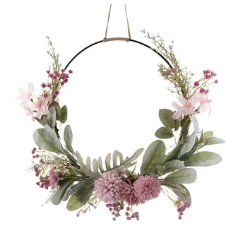 Türkranz Deko - Künstliche Blumen | Metallring Eukalyptus Girlande | Frühlingskranz | Ostern Haustür Frühlingsdeko | Hochzeit Blumenkranz Deko | Frühlings Sommer Für Die Haustür Im Freien