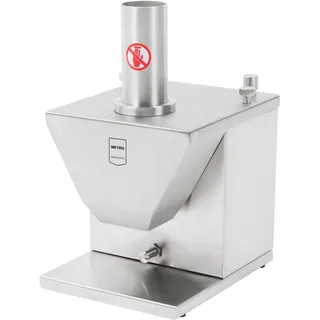 METRO Professional Currywurstschneider GWS1000 - Edelstahl, 29 x 24,5 x 36,5 cm, einstellbare Schnittstärke 5-30 mm, doppelte Sichelklinge, 135 W, Sicherheitsfunktion, kompakt & hygienisch, silber