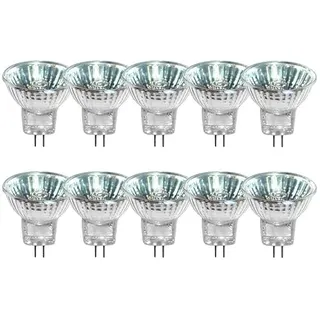 NCC-Licht 10 x Halogen Reflektor Leuchtmittel GU4 12V MR11 warmweiß dimmbar Flood 30° (35 Watt)