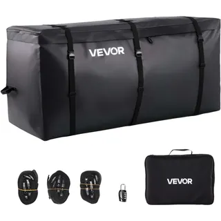 Vevor Gepäckträgertasche für Anhängerkupplung aus wasserdichtes 840d-pvc (0,71 m3), Gepäcktasche zur Aufbewahrung auf der Ladefläche von Lkws mit verstärkten Gurten für Pkw Suvs Vans Schwarz