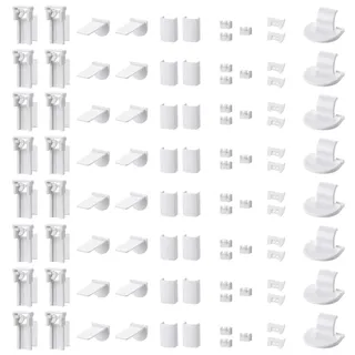 16kit 96 Stück Plissee Ersatzteile Set Klemmträger Zubehör, Plissee Klemmträger Zubehör Klemmfix Halterung, Ohne Bohren Verstellbar