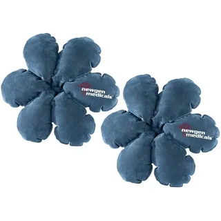 Newgen Medicals 2 aufblasbare Reisekissen in Blumenform mit integriertem Saugnapf