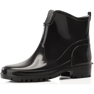 Ladeheid Gummistiefel Damen Kurz Wasserdicht Damenschuhe Elegant und Bequem LA-930 (Schwarz2, 40 EU)