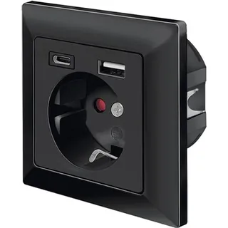Logilink USB-Steckdose Unterputz Schwarz