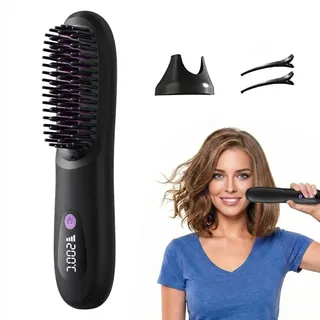 Cefryna Stylingbürste für Kurzes Haar, Cefryna Glättbürste mit Neuen 3px-Keramik-Borsten, Schnelles, Präzises Styling, Lang Anhaltendes Volumen, Tragbares Design