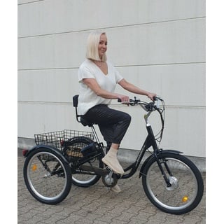 ElektroFahrrad Dreirad Klapprad 24 Zoll Erwachsene mit DrehGasGriff, Rücklehne!