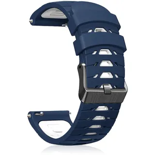 CeiBand Silikon Armband für Anstoßbreite 22mm, Weich Sport Herren Damen mit Edelstahlschnalle Uhrenarmband Ersatzband für Samsung Amazfit Huawei Garmin Xiaomi Uhr Smartwatch - Blau/Weiß