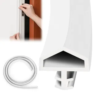 Türdichtung TPE, Türdichtung Dichtprofil, Türrahmen Dichtung für Schallschutz, 12mm Zimmertürdichtung Weiß, 5m/10m/15m/20m/30m Verfügbar (20m)