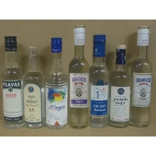 Ouzo Probierset 7x 200ml für Feinschmecker Kenner und Sammler - 1.4 l