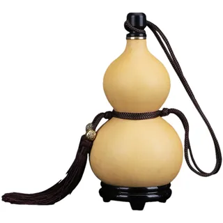 Natürliche Kürbisflasche Mit Kordel, 500ml Kürbisflasche Kalebasse Getrocknet Wasserflasche Wake Flasche Weintopf Mit Deckel Getrocknete Kür-bis Wasserflasche Zum Aufbewahren Von Getränken Im Freien