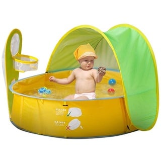 Pop Up Baby Strandzelt Baby-Strandzelt Tragbares Pop-up-Schattenzelt Baby-Pool-Zelt Kinder-Ballgruben-Zelt Planschbecken UV-Schutz Strand-Sonnenschutz mit Basketballkorb