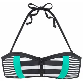 KangaROOS Bandeau-Bikini-Top Damen schwarz-weiß Gr.32 Cup A/B