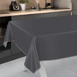 ANRO Wachstuch-Tischdecke abwaschbar 100 x 140 cm Anthrazit