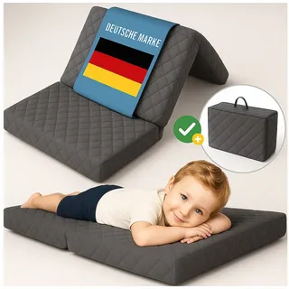 Reisebett-Matratzen COZY Faltmatratze zum Campen Reisebettmatratze, ALAVYA Home Kids, 6 cm hoch, für Baby und Kinder Gästematratze Klappmatratze grau 70 cm x 140 cm x 6 cm