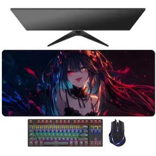 4 mm dick! Anime Date a Live Tokisaki Kurumi Mauspad, 700 x 300 x 4 mm, wasserdicht, rutschfest, leicht zu waschen