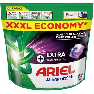 Ariel All-in-1 PODS Schwarzer Schutz Waschmittelkapseln - 38 Stücke / 38Kapeln für BLACK Schwarz