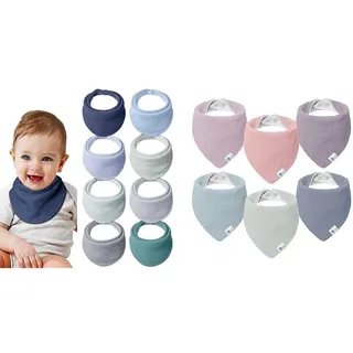 Lulu moon Lätzchen Baby Absorbierende Dreieckstuch & Lätzchen Baby Dreieckstuch Baby Musselin Halstuch Baby für Junge und Mädchen (6 Stück,Traum Einhorn)