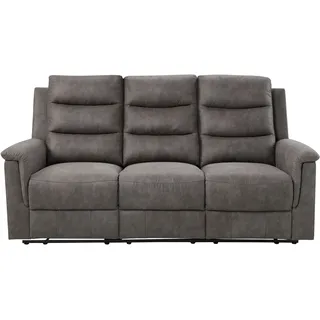 Atlantic Home Collection 3-Sitzer Cliff mit 2 Relaxfunktionen, Federkern und Becherhaltern in klappbarer Mittelkonsole grau