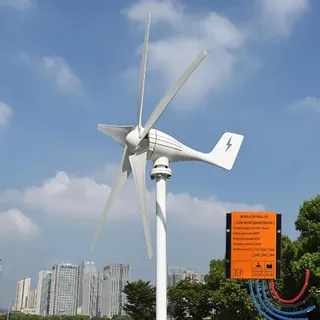 800W Windturbine mit 5 Rotorblättern 12V 24V 48V MPPT-Laderegler für Haus boot (24, Volt)
