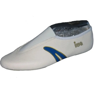 IWA Gymnastikschuh 403 - Creme mit blauen Streifen - 44