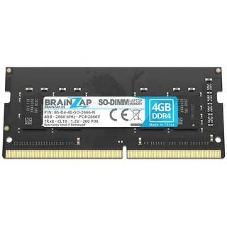 BRAINZAP 4GB DDR4 RAM SO-DIMM PC4-2666V 1Rx16 2666 MHz 1.2V CL19 Notebook Laptop Arbeitsspeicher