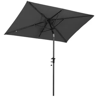 Sekey Sonnenschirm UB158, rechteckig, 200 x 125cm, grau, neigbar, mit Halterung
